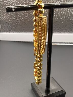 Gold-Tone Women's Bracelet with Greek Key Accent